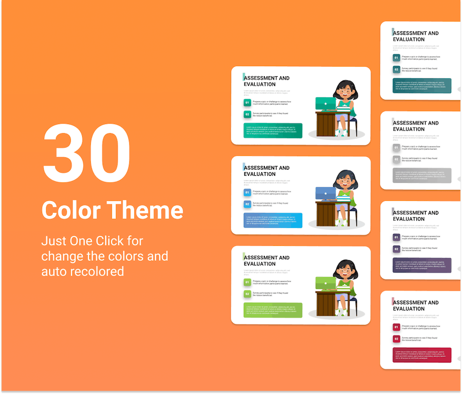 卡通插画风格教育教学PPT模板 - 顶尖PPT