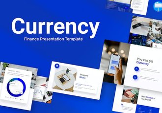 蓝色虚拟货币交易量数据分析keynote模板 - 顶尖PPT