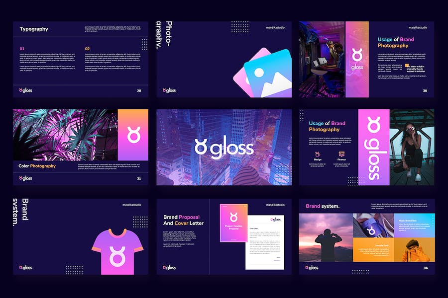 深色品牌提案介绍PowerPoint模板 - 顶尖PPT