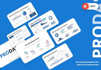 数据KPI仪表板PPT模板 - 顶尖PPT