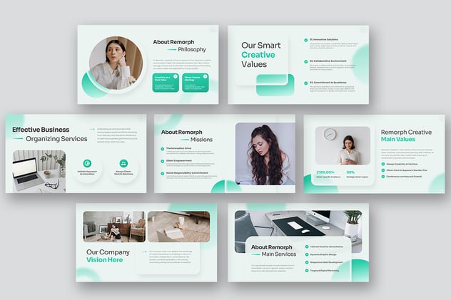 创意毛玻璃背景商业演示PPT模板 - 顶尖PPT