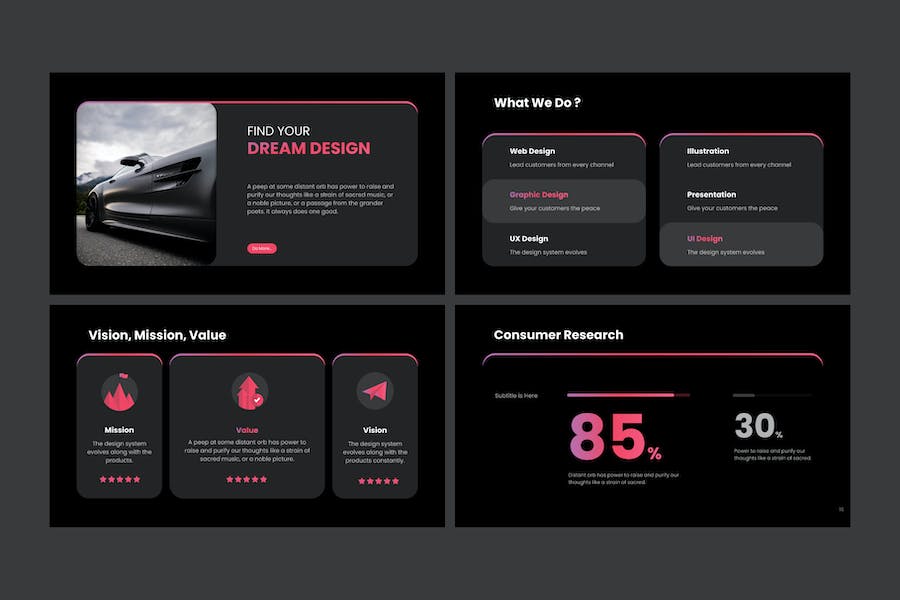 黑色系极简工作计划总结keynote模板 - 顶尖PPT