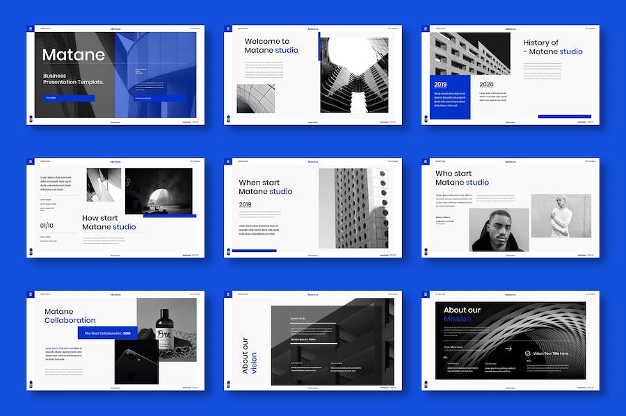 商务创意团队人员介绍项目合作PPT模板 - 顶尖PPT