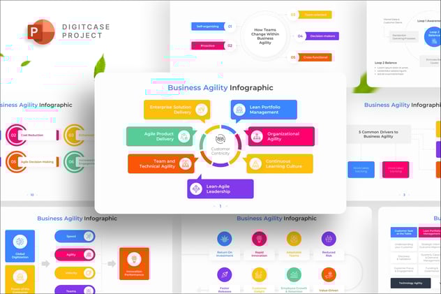 丰富多彩业务信息图形PPT模板 - 顶尖PPT