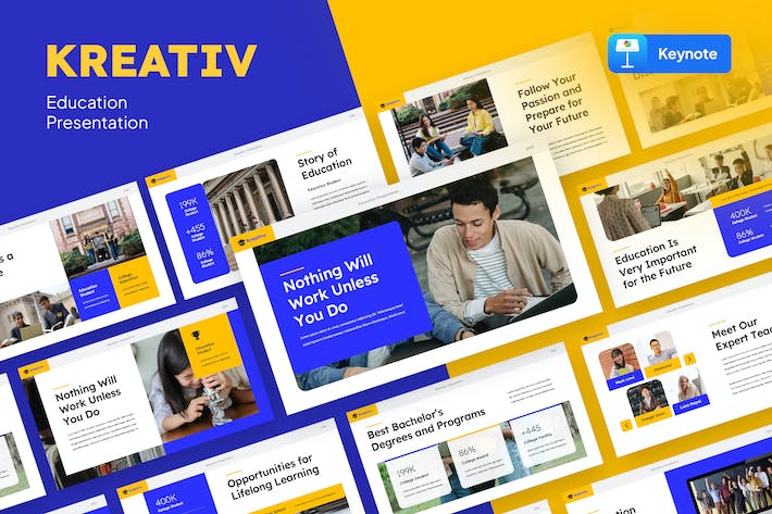 教育培训课程创意展示Keynote模板 - 顶尖PPT