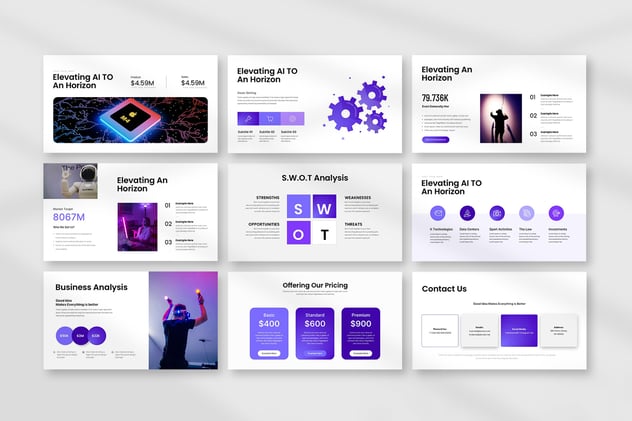 人工智能AI科技风格PPT模板 - 顶尖PPT