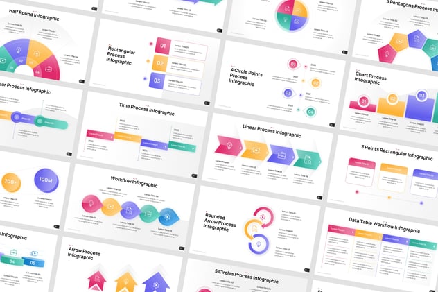 彩色流程信息图形PPT模板 - 顶尖PPT