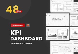 涂鸦风格KPI数据仪表盘PPT模板 - 顶尖PPT