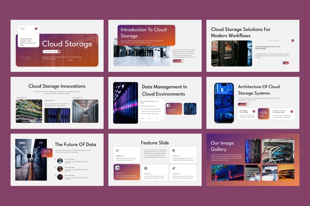 云存储技术行业解决方案PPT模板 - 顶尖PPT