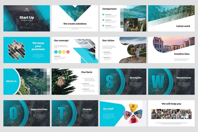 公司提案项目汇报信息图形PPT模板 - 顶尖PPT