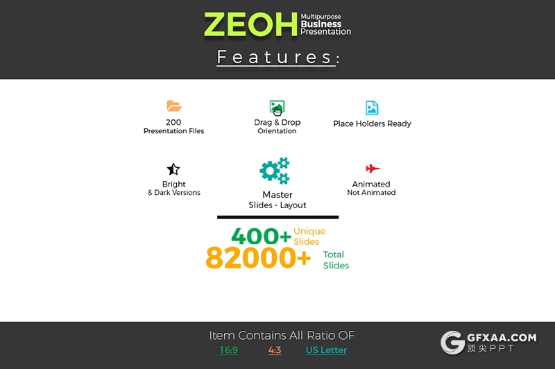 413页国外高端商务多用途创意图形PPT模板 20种主题配色3种尺寸300种预制XML配色文件 - 顶尖PPT