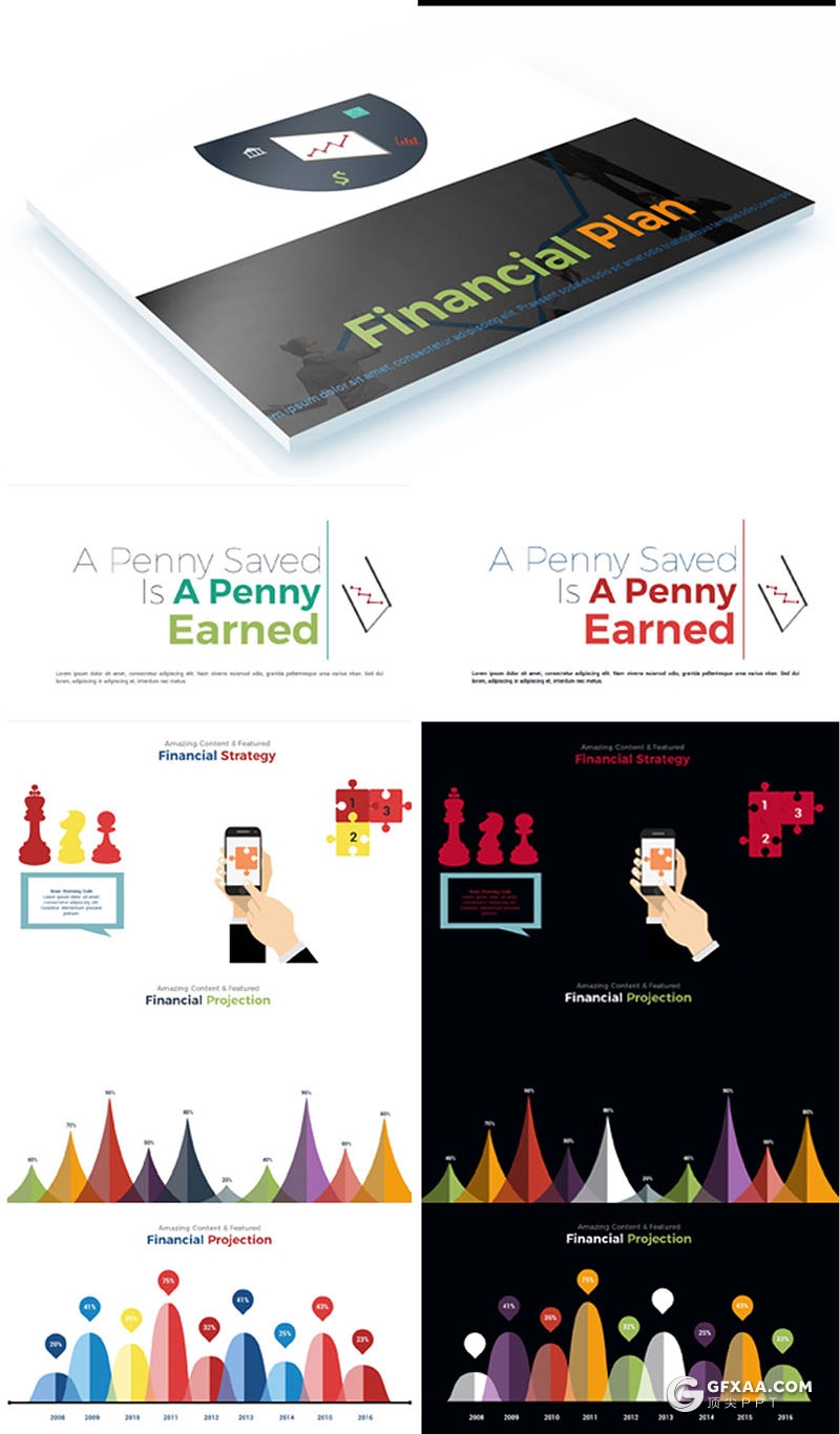 413页国外高端商务多用途创意图形PPT模板 20种主题配色3种尺寸300种预制XML配色文件 - 顶尖PPT