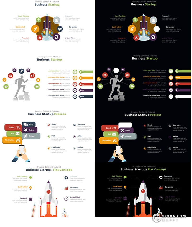 413页国外高端商务多用途创意图形PPT模板 20种主题配色3种尺寸300种预制XML配色文件 - 顶尖PPT