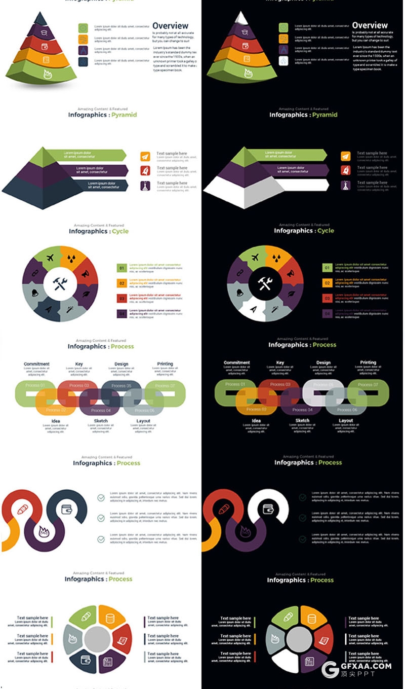 413页国外高端商务多用途创意图形PPT模板 20种主题配色3种尺寸300种预制XML配色文件 - 顶尖PPT