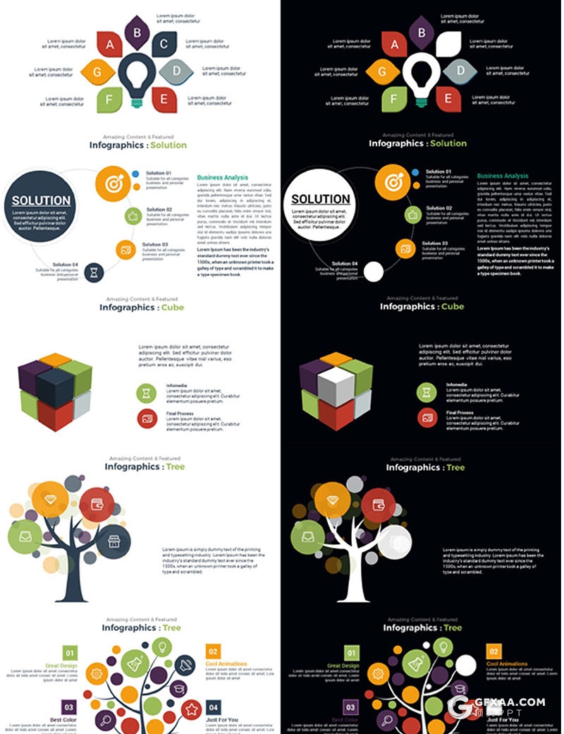 413页国外高端商务多用途创意图形PPT模板 20种主题配色3种尺寸300种预制XML配色文件 - 顶尖PPT