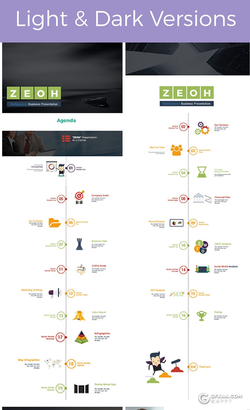 413页国外高端商务多用途创意图形PPT模板 20种主题配色3种尺寸300种预制XML配色文件 - 顶尖PPT