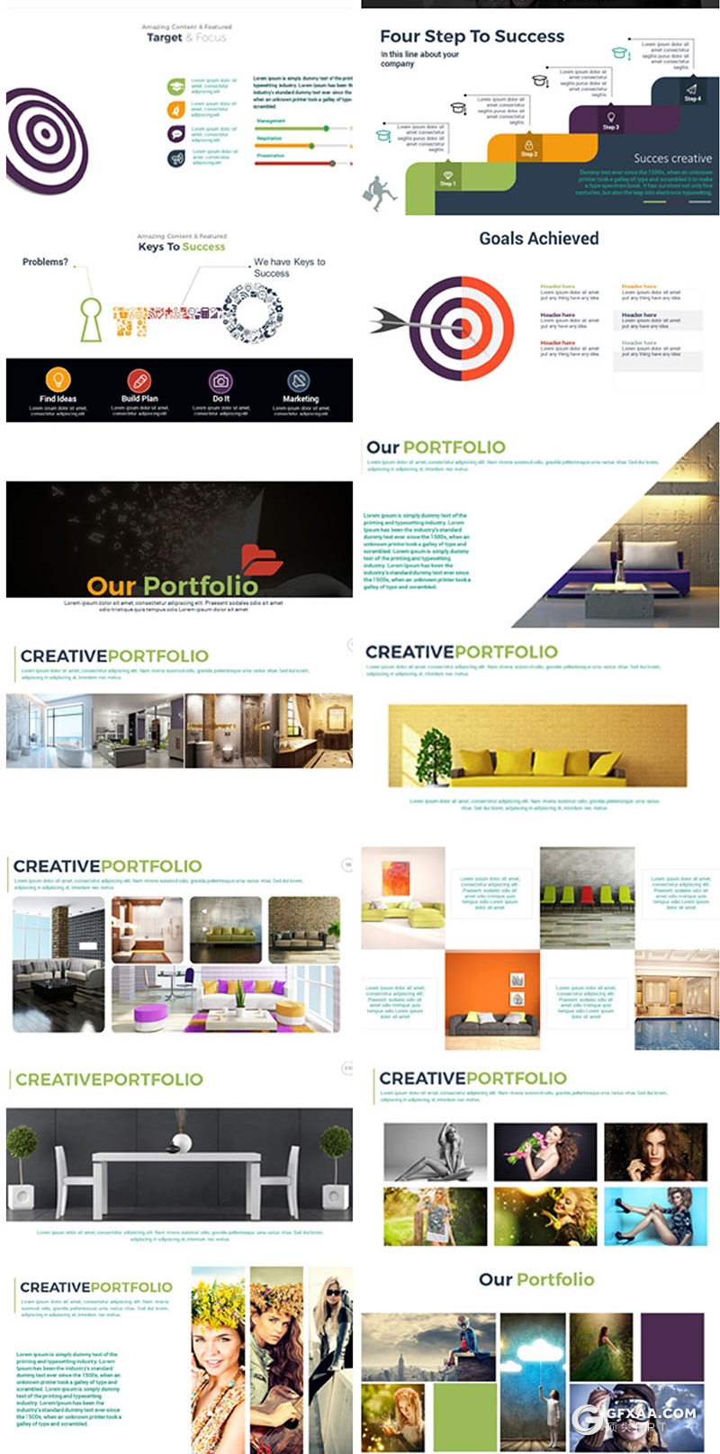 413页国外高端商务多用途创意图形PPT模板 20种主题配色3种尺寸300种预制XML配色文件 - 顶尖PPT