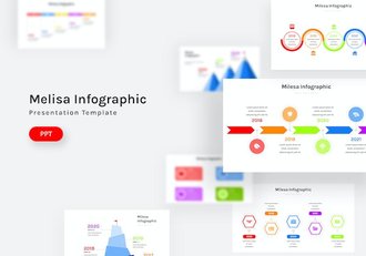 彩色步骤流程信息图形数据展示PPT模板 - 顶尖PPT