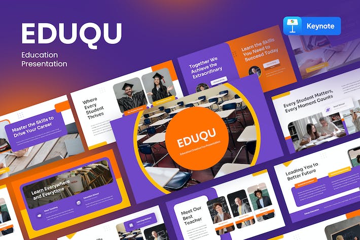 在线教育培训课程教学平台Keynote模板 - 顶尖PPT