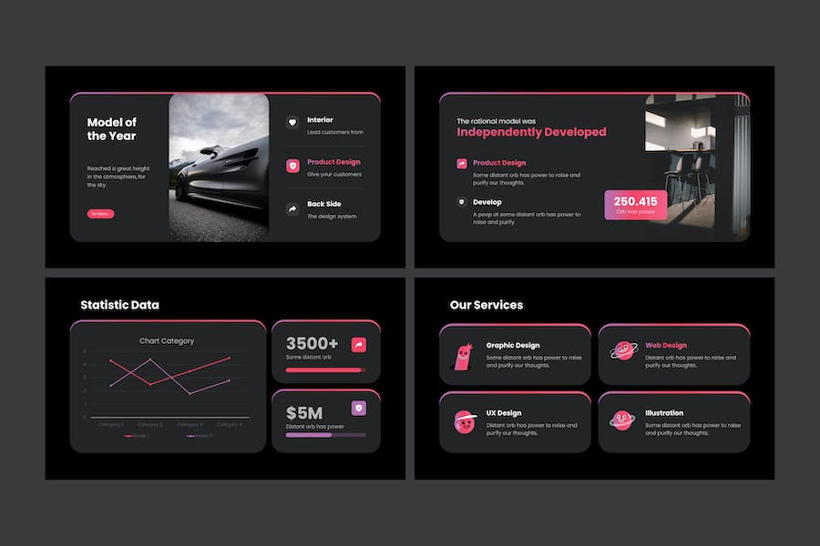 黑色系极简工作计划总结keynote模板 - 顶尖PPT