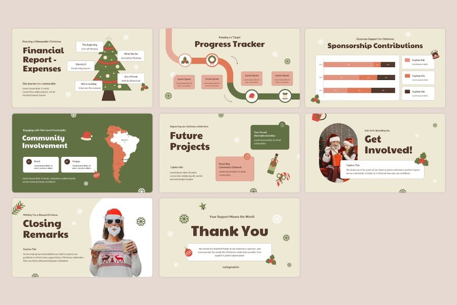 扁平化风格圣诞前夕圣诞项主题keynote模板 - 顶尖PPT
