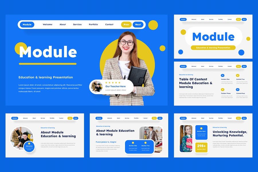 教育培训单元学习课程PPT模板 - 顶尖PPT