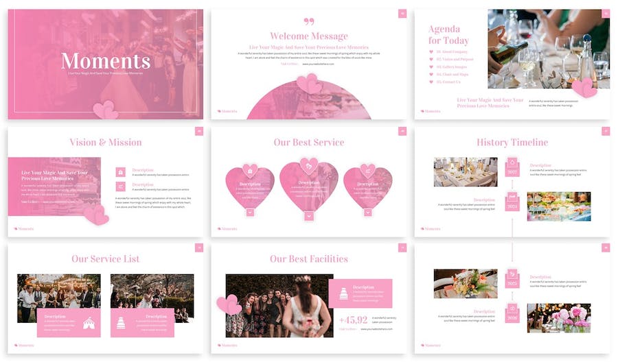 朋友圈婚礼组织策划PPT模板 - 顶尖PPT