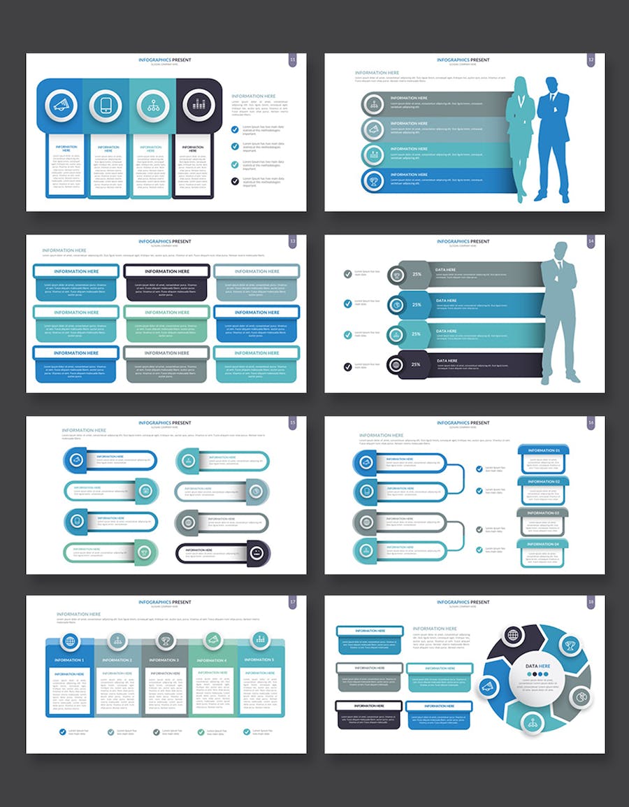 微立体商务标签式数据展示信息图keynote模板 - 顶尖PPT