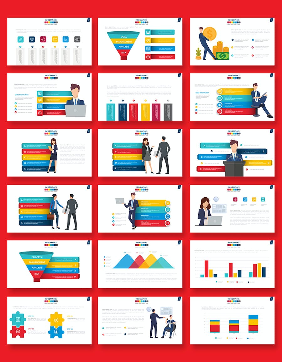 卡通商务插画要点图形国家地图PPT模板 - 顶尖PPT