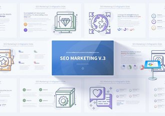 搜索引擎优化营销主题信息图表keynote模板 - 顶尖PPT