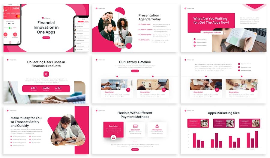 大气企业合作商业计划财务数据分析通用PPT模板 - 顶尖PPT