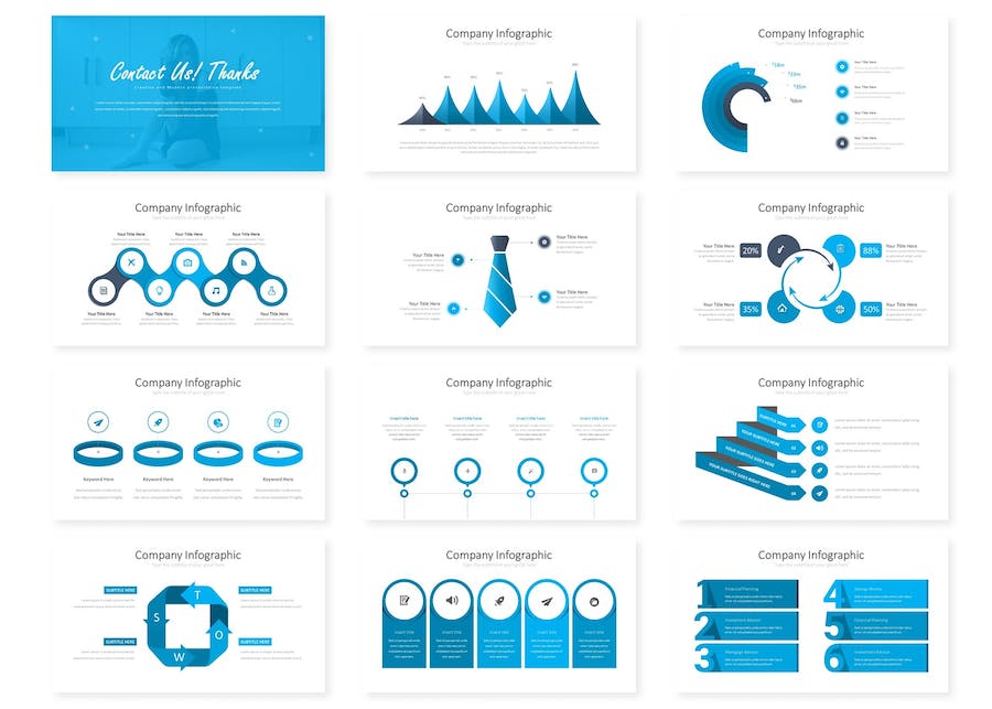 商务创意图形企业介绍PPT模板 - 顶尖PPT