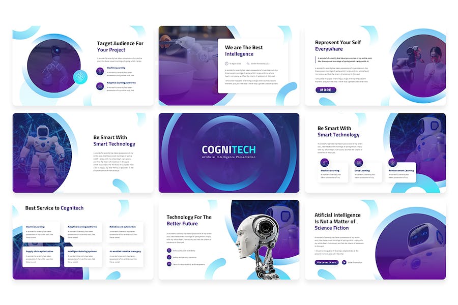 认知技术人工智能方案Keynote模板 - 顶尖PPT