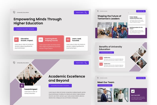 大学教育培训课程展示PPT模板 - 顶尖PPT