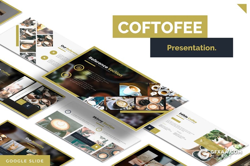 30页5种配色咖啡介绍展示Google slides模板 - 顶尖PPT