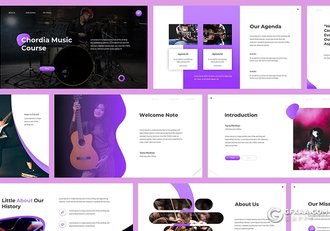 32页时尚音乐节音乐家介绍展示PPT模板 - 顶尖PPT