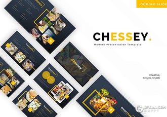 30页西式餐饮美食介绍展示Google slides模板 5种配色主题 - 顶尖PPT