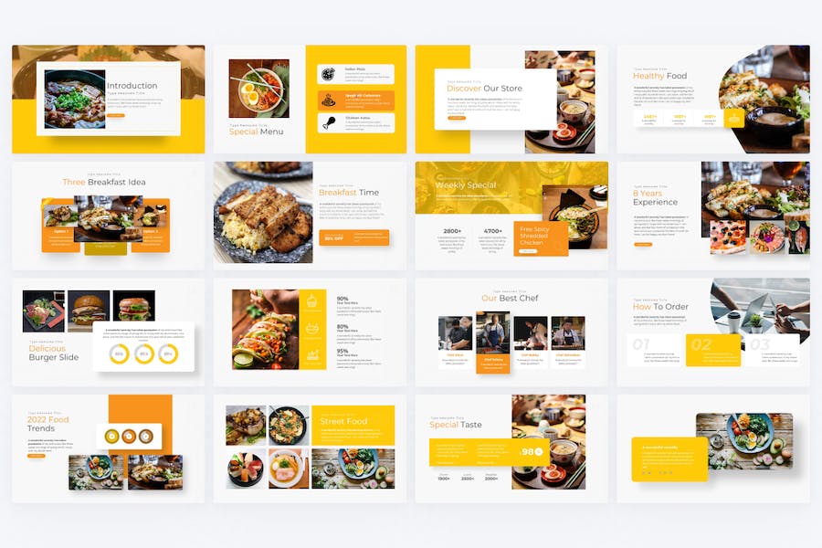 餐厅餐饮美食门店宣传介绍keynote模板 - 顶尖PPT