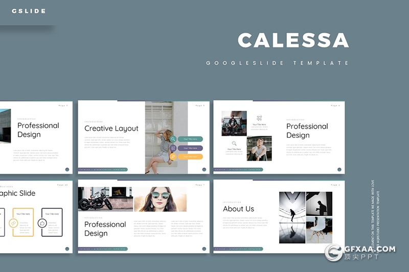 30页5种配色欧美商务风格多用途Google slides模板 - 顶尖PPT
