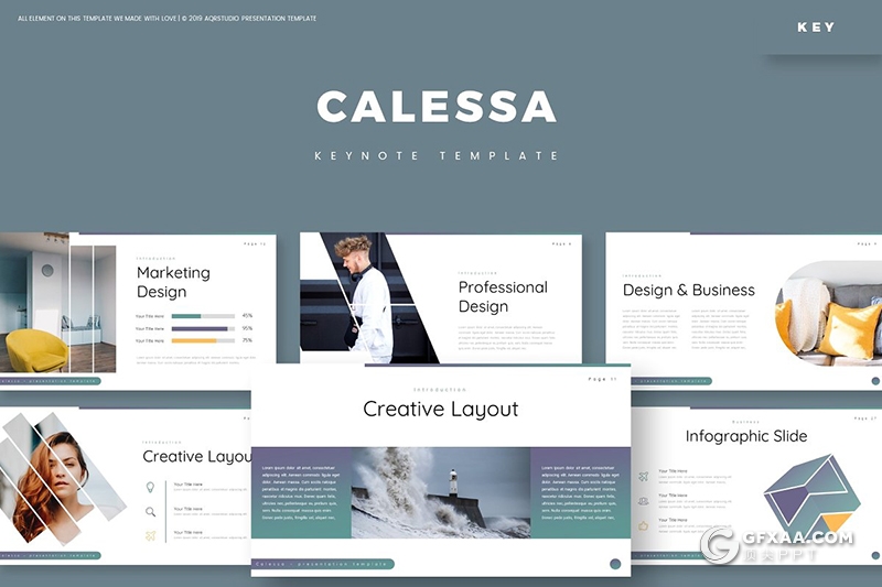 30页5种配色欧美商务风格多用途keynote模板 - 顶尖PPT