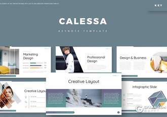 30页5种配色欧美商务风格多用途keynote模板 - 顶尖PPT