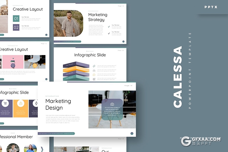 30页5种配色欧美商务风格多用途ppt模板 - 顶尖PPT