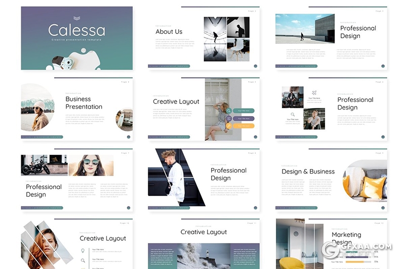 30页5种配色欧美商务风格多用途ppt模板 - 顶尖PPT