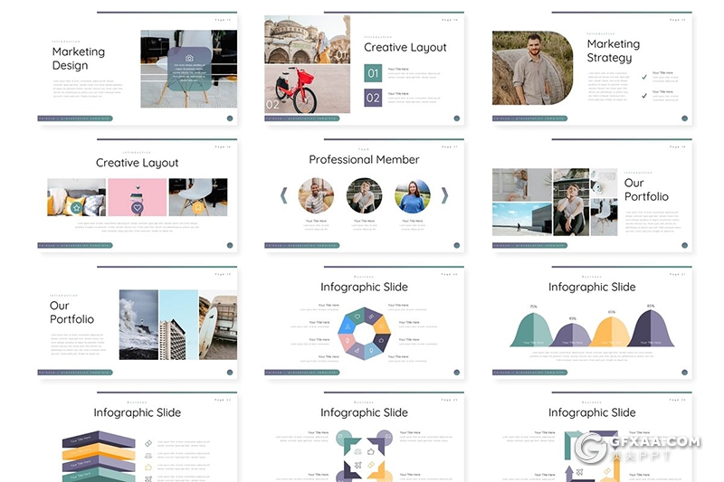 30页5种配色欧美商务风格多用途ppt模板 - 顶尖PPT