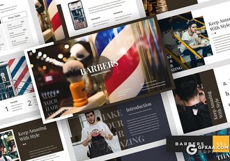 36页时尚杂志风格发型设计展示介绍Google slides模板 - 顶尖PPT