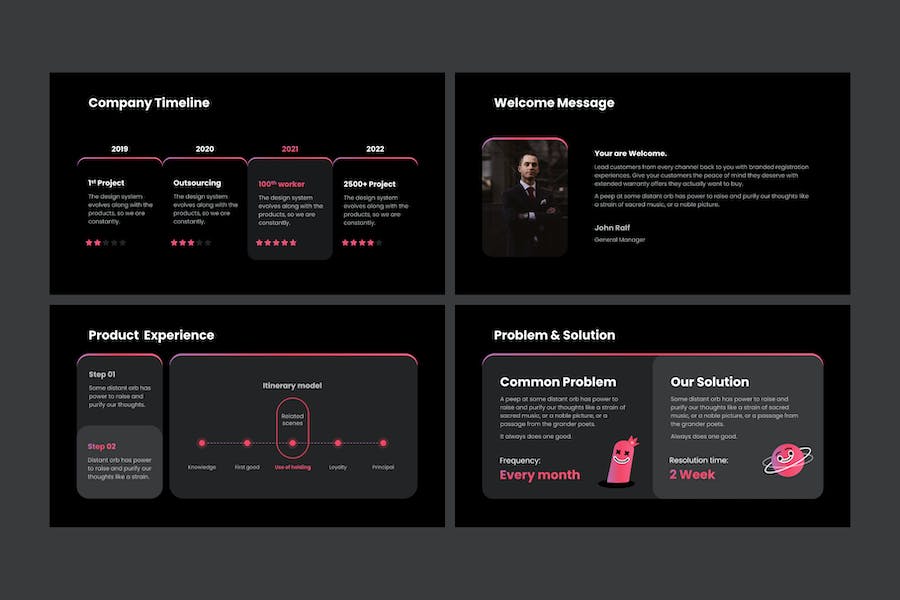 黑色系极简工作计划总结keynote模板 - 顶尖PPT