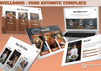 西式餐饮美食介绍展示keynote模板 - 顶尖PPT
