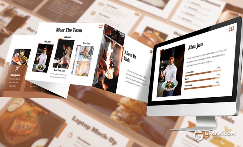 西式餐饮美食介绍展示keynote模板 - 顶尖PPT