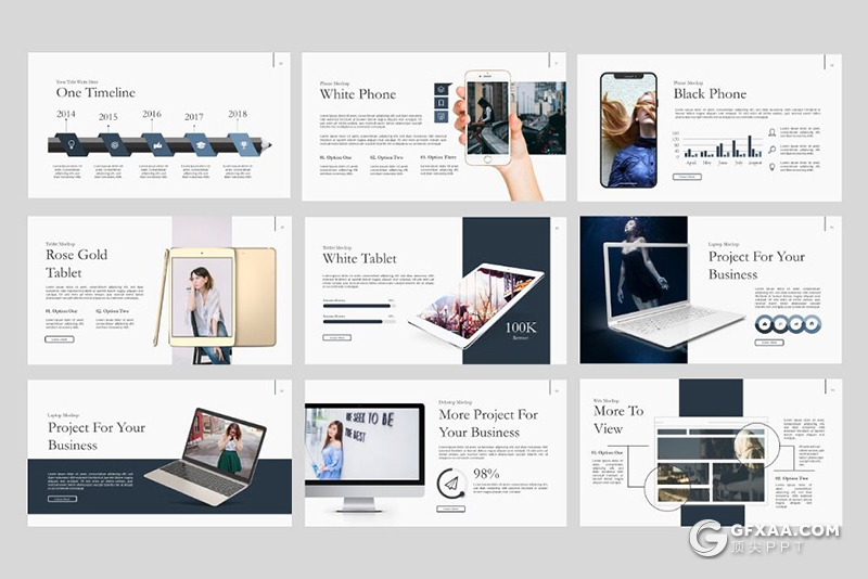 30页欧美极简文艺风格keynote模板 5种主题配色 - 顶尖PPT