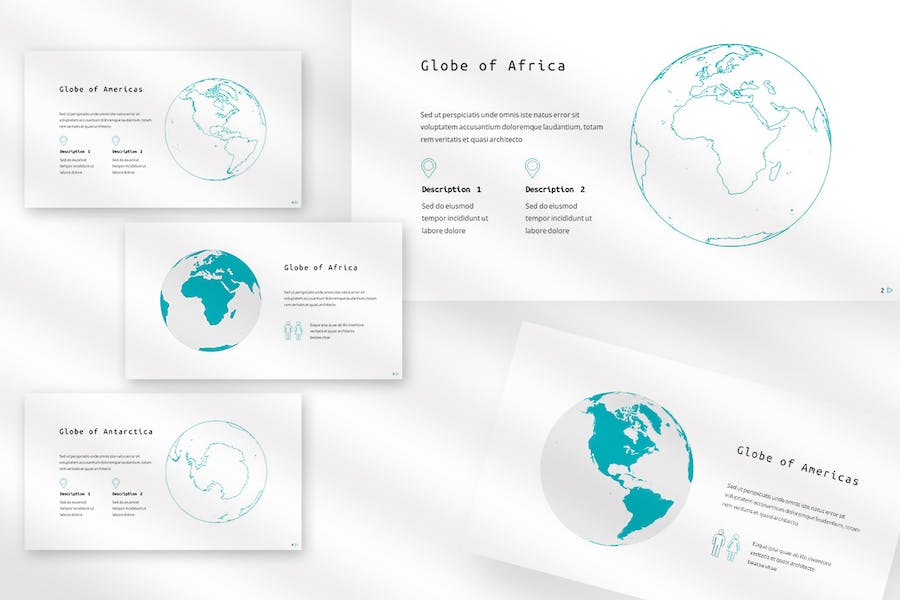 球状世界地图keynote模板 - 顶尖PPT